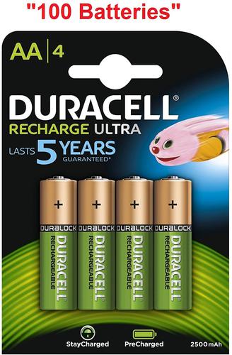 Duracell+AA+Rechargeable+Batteries+2500aMh+%28Pack+4%29+-+DURHR6B4-2500