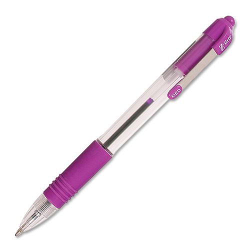 Ball Point Pens Zebra Z-Grip Retractable Ballpoint Pen 1.0mm Tip Violet (Pack 12)