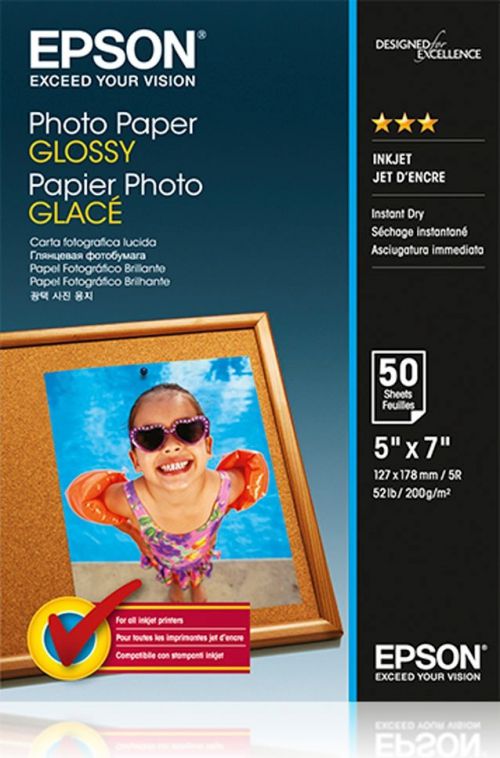 Photo Paper Epson Glossy Photo Paper 13 x 18cm 50 Sheets - C13S042545