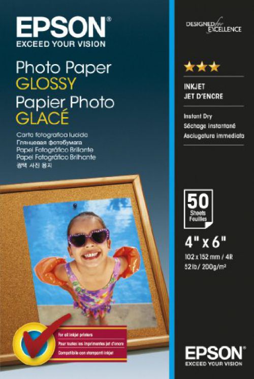 Photo Paper Epson Glossy Photo Paper 10 x 15cm 50 Sheets - C13S042547