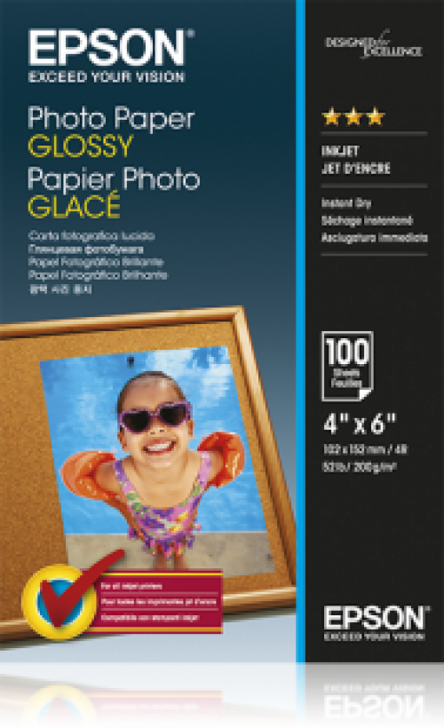 Epson Glossy Photo Paper 10x15cm 100 Sheets - C13S042548