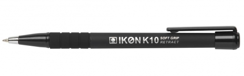 ValueX+Retractable+Ballpoint+Pen+Soft+Grip+1.0mm+Tip+0.7mm+Line+Black+%28Pack+12%29+-+K10-01