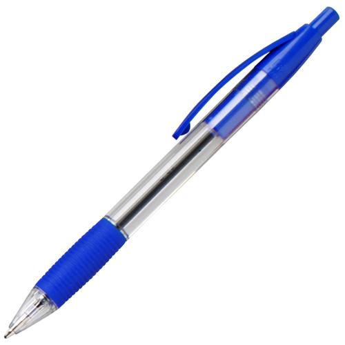 ValueX+Retractable+Ballpoint+Pen+Rubber+Grip+1.0mm+Tip+0.7mm+Line+Blue+%28Pack+10%29+-+K5-03