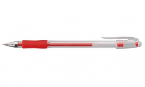 ValueX+Gel+Stick+Pen+Rubber+Grip+Rollerball+Pen+0.5mm+Line+Red+%28Pack+10%29+-+K2-02