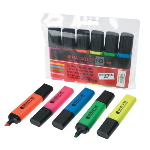 ValueX+Flat+Barrel+Highlighter+Pen+Chisel+Tip+1-5mm+Line+Assorted+Colours+%28Pack+6%29+-+7910BX6