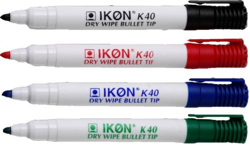 ValueX Whiteboard Marker Bullet Tip 2mm Line Assorted Colours (Pack 4) - K40-WLT4