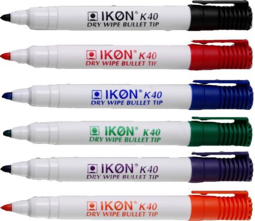 ValueX Whiteboard Marker Bullet Tip 2mm Line Assorted Colours (Pack 10) - K40-PK10