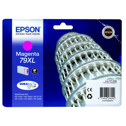 Epson+79XL+Tower+of+Pisa+Magenta+High+Yield+Ink+Cartridge+17ml+-+C13T79034010