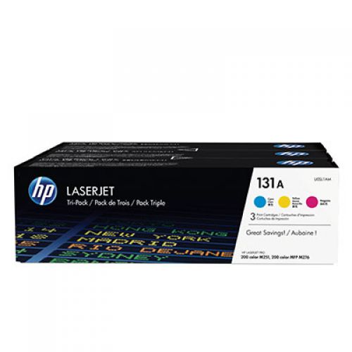 Laser Toner Cartridges HP 131A Colour Standard Capacity Toner 1.8K pages Multipack x3 for HP LaserJet Pro M251/M276 - U0SL1AM