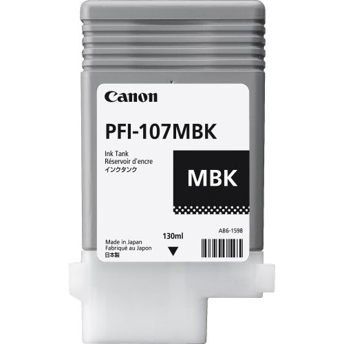 Canon PFI107MBK Matte Black Standard Capacity Ink Cartridge 130ml - 6704B001