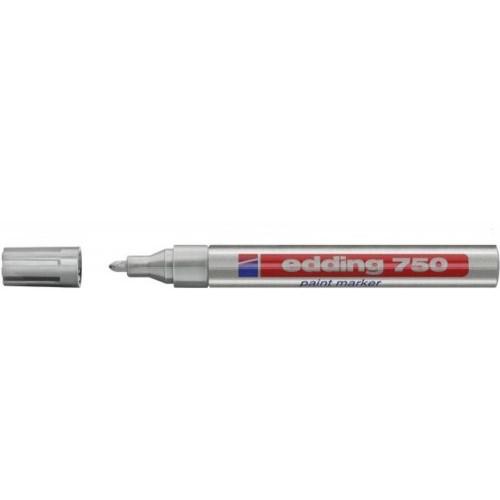 Permanent Markers Edding 750 Paint Marker Bullet Tip 2-4mm Line Silver (Pack 10)