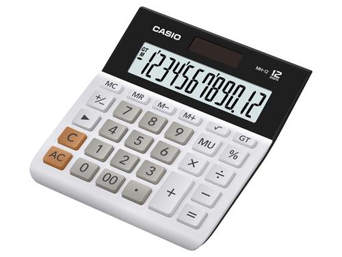 Casio+MH-12WE+12+Digit+Desktop+Calculator+White+MH-12-WE-SK-UP
