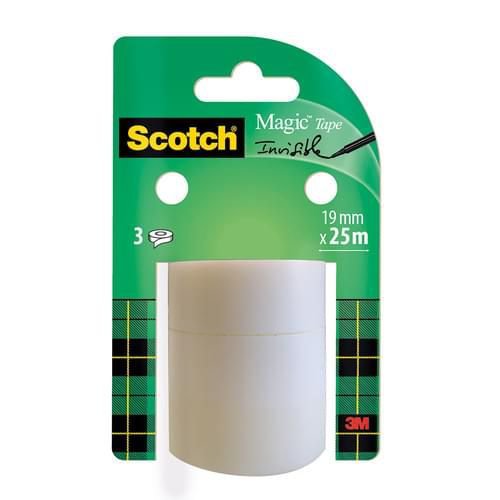 Scotch Magic Invisible Tape 8-192R3 Refill 19mm x 25m (Pack 3) 7100127532  (39040MM)
