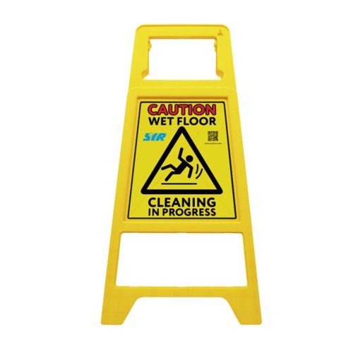 ValueX+Cleaning+In+Progress+Caution+Wet+Floor+Plastic+Sign+Yellow+-+0905001