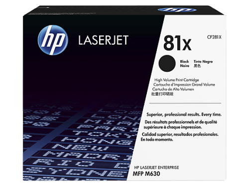 HP 81X Black High Yield Toner 25K pages for HP LaserJet Enterprise M605/M606/M630 (Not compatible with the M604 series) - CF281X