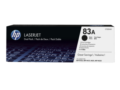 HP+83A+Black+Standard+Capacity+Toner+1.5K+pages+Twinpack+for+HP+LaserJet+Pro+M201%2FM125%2FM127%2FM225+-+CF283AD