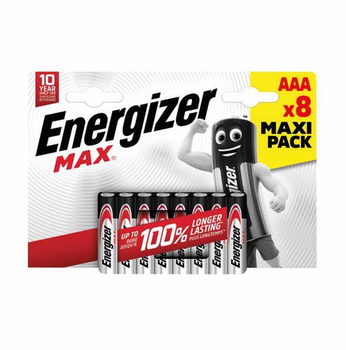Energizer MAX E92 AAA Batteries (Pack of 8) E300112100