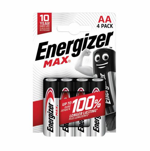 Energizer MAX E91 AA Batteries (Pack of 4) E300112500