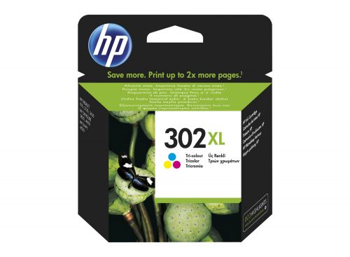 HP+302XL+Tricolour+Standard+Capacity+Ink+Cartridge+300+pages+8ml+-+F6U67AE