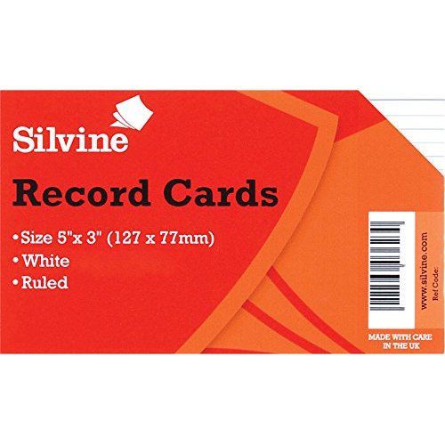 ValueX Record Cards Ruled 127x76mm White (Pack 100) - 553W