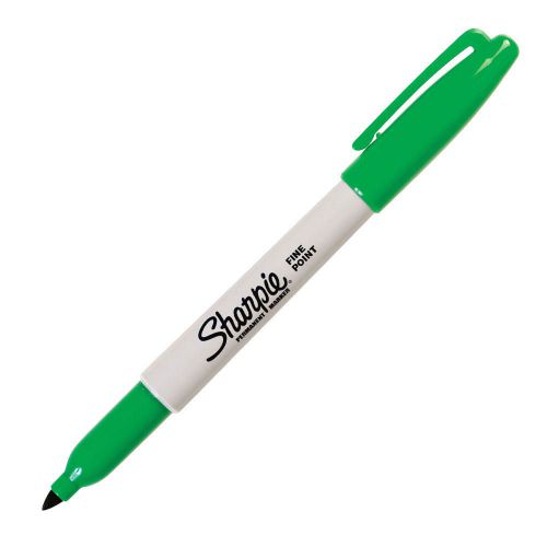 Permanent Markers Sharpie Permanent Marker Fine Tip 0.9mm Line Green (Pack 12)