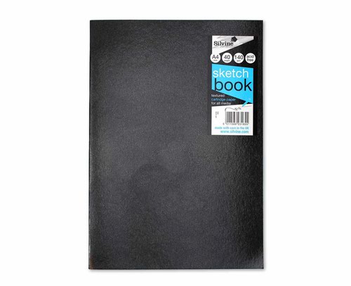 Drawing Pads Silvine Field Sketchbook A4 Portrait 40 Pages Black (Pack 10) 480