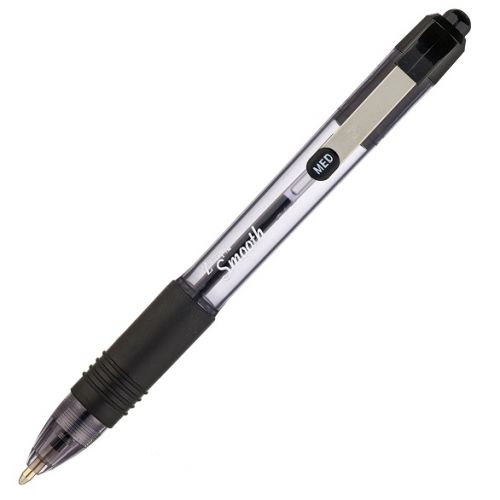 Ball Point Pens Zebra Z-Grip Smooth Rectractable Ballpoint Pen 1.0mm Tip Black (Pack 12)