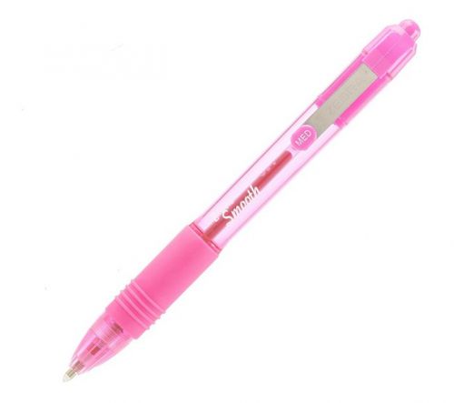 Ball Point Pens Zebra Z-Grip Smooth Rectractable Ballpoint Pen 1.0mm Tip Pink (Pack 12)