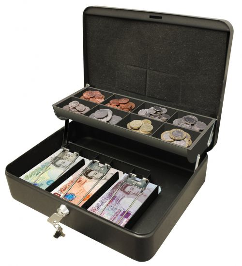 Cathedral Ultimate Cash Box 300mm (12 Inch) Key Lock Black
