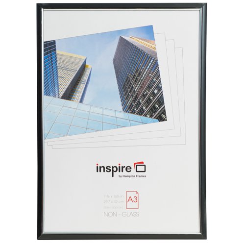 Certificate / Photo Frames Photo Album Co Inspire For Business Certificate/Photo Frame A3 Plastic Frame Plastic Front Black