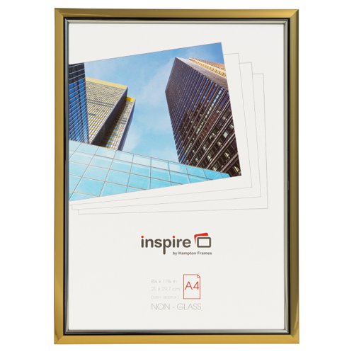 Photo Album Co Inspire For Business Certificate/Photo Frame A4 Plastic Frame Plastic Front Gold - EASA4GDP