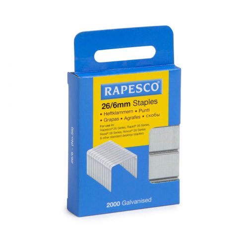 Rapesco+26%2F6mm+Galvanised+Staples+Retail+Pack+%28Pack+2000%29+-+S2662MA3