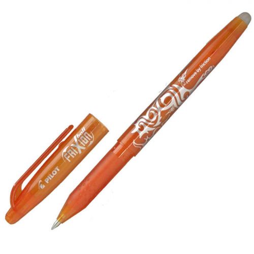 Rollerball Pens Pilot FriXion Ball Erasable Gel Rollerball Pen 0.7mm Tip 0.35mm Line Orange (Pack 12)