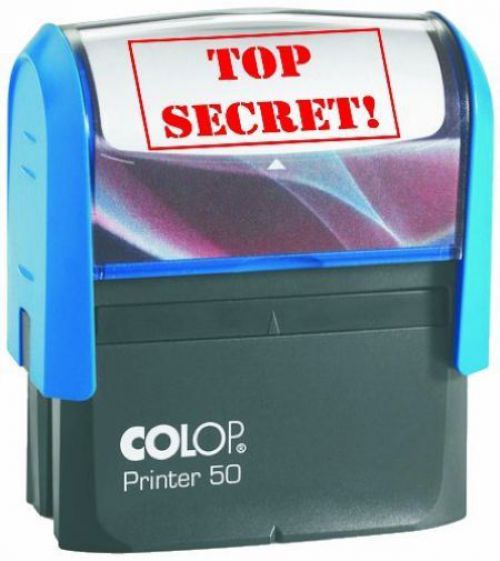 Stamps Colop P50 Self Inking Word Stamp TOP SECRET 68x29mm Red Ink