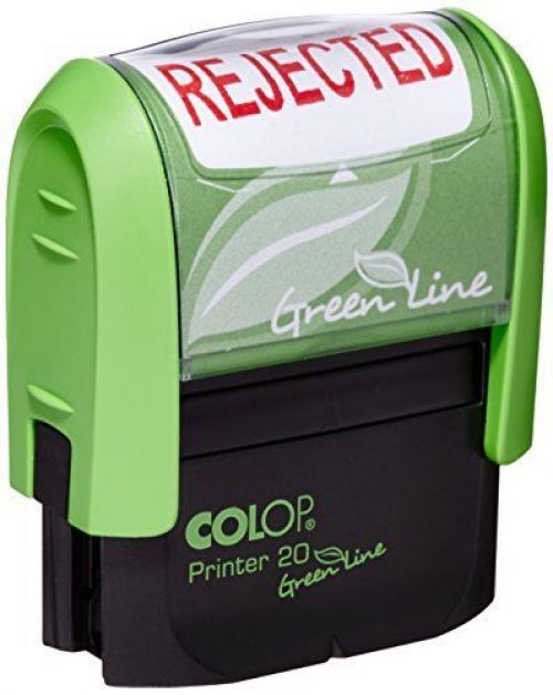 Stamps Colop Green Line P20 Self Inking Word Stamp REJECTED 35x12mm Red Ink