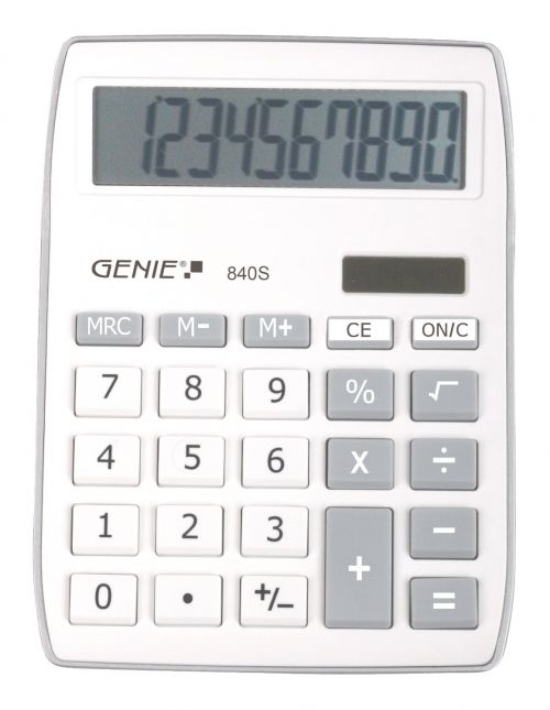 Genie+840S+10+Digit+Desktop+Calculator+Silver+-+12262