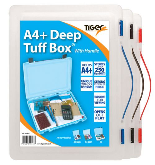 Storage Boxes Tiger Tuff Box Polypropylene A4 Plus Deep Clear