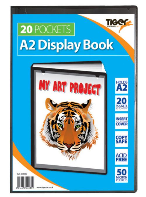 Tiger A2 Presentation Display Book 20 Pocket Black - 300935