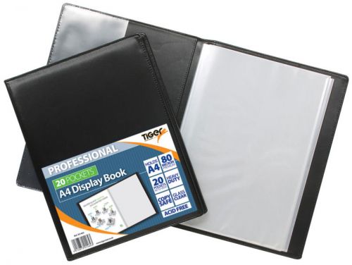 Tiger A4 Professional Display Book 20 Pocket Black - 301464