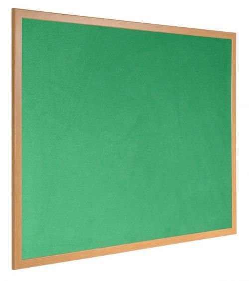 Bi-Office Earth-It Executive Green Felt Noticeboard Oak Wood Frame 900x600mm