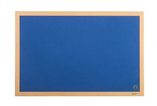 Bi-Office Earth-It Blue Felt Noticeboard Oak Wood Frame 1800x1200mm
