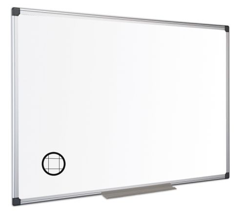 Bi-Office Maya Gridded Double Sided Magnetic Laquered Steel Whiteboard Aluminium Frame 1200x1200mm
