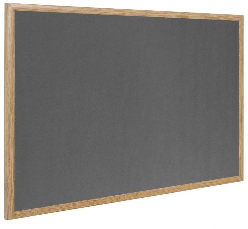 Bi-Office Earth-It Grey Felt Noticeboard Oak Wood Frame 1200x900mm - RFB1442233