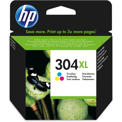 HP+304XL+Tricolour+Standard+Capacity+Ink+Cartridge+7ml+-+N9K07AE