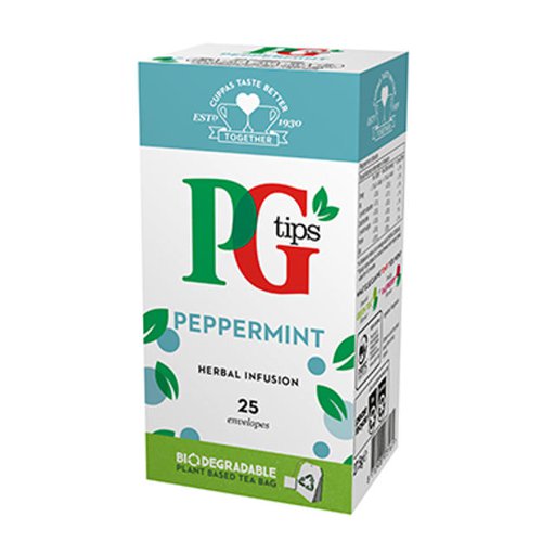 PG+Tips+Peppermint+Herbal+Infusion+Tea+Bag+Envelopes+%28Pack+25%29