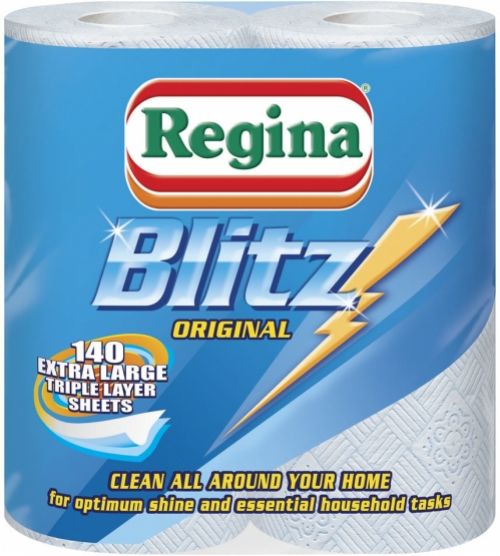 Regina+Blitz+Kitchen+Towel+No+Smears+Recycled+Pure+Pulp+70+Sheets+per+Roll+White+Ref+1105180+%5BPack+3%5D