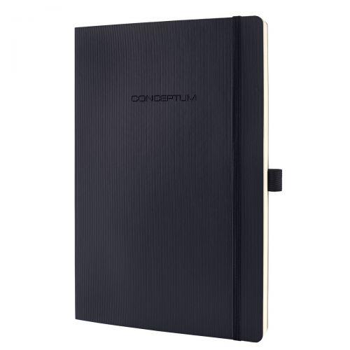 Ruled Sigel CONCEPTUM A4 Casebound Soft Cover Notebook Ruled 194 Pages Black CO311