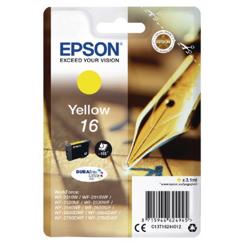 Epson+16+Pen+and+Crossword+Yellow+Standard+Capacity+Ink+Cartridge+3ml+-+C13T16244012