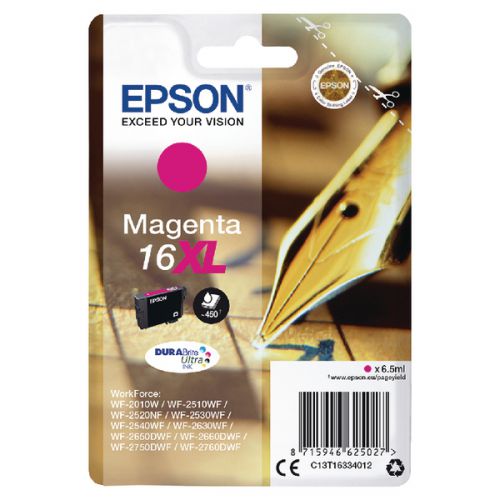 Epson+16XL+Pen+and+Crossword+Magenta+High+Yield+Ink+Cartridge+6.5ml+-+C13T16334012