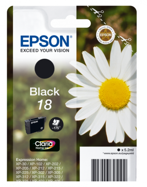 Epson+18+Daisy+Black+Standard+Capacity+Ink+Cartridge+5ml+-+C13T18014012